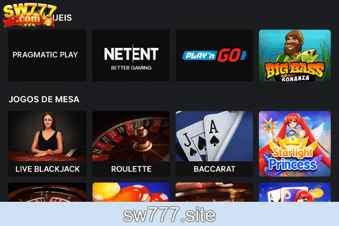 Jogos e bônus no Cassino SW777