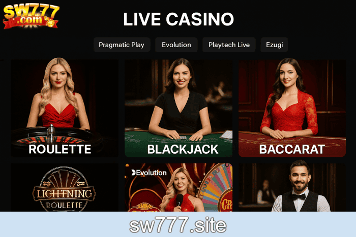 Live Casino SW777 bônus e prêmios incríveis