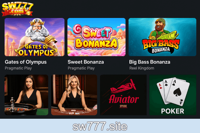 Slots populares Cassino SW777 bônus e diversão